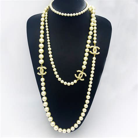 fake chanel pearl necklace uk|pre owned Chanel pearl necklace.